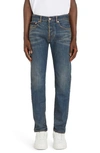Valentino V-detail Straight-leg Jeans In Denim Scuro
