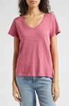 Atm Anthony Thomas Melillo Women's Schoolboy V-neck Tee In Boysenberry