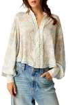 Free People Virgo Baby Button Down Blouse In Blue Combo