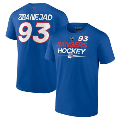 Fanatics Branded Mika Zibanejad Blue New York Rangers Authentic Pro Prime Name & Number T-shirt
