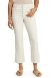 Wit & Wisdom 'ab'solution Frayed High Waist Ankle Barely Bootcut Jeans In Blanched Almond