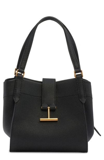 Tom Ford Tara Small Grain Leather Tote Bag In 1n001 Black