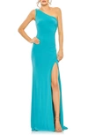 Mac Duggal Women's Asymmetric Draped Jersey Gown In Blue