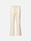 FRAME LACE UP ANKLE TROUSER PANTS CREAM COTTON