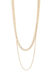 KNOTTY LAYERED CURB CHAIN NECKLACE
