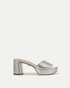 Veronica Beard Dali Metallic Platform Mule Sandals In Silver