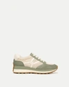 Veronica Beard Valentina Mesh Suede Retro Sneakers In Coco Sage