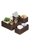 Sorbus Set Of 4 Woven Rope Storage Baskets In Chocolate