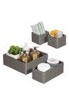 Sorbus Set Of 4 Woven Rope Storage Baskets In Grey
