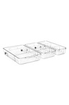 Sorbus Set Of 3 Flat Clear Organizing Wheeled Bins In Clear