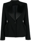 Max Mara Wool Single-breasted Blazer Jacket In Black
