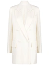 Max Mara Monica Double-breasted Wool Blazer In White