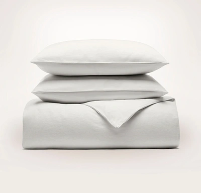 Boll & Branch Organic Waffle Duvets In White Ottoman Rib [hidden]