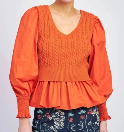 En Saison Mylah Blouse In Orange