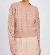 En Saison Gemma Cable Knit Sweater In Multi