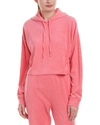 JUICY COUTURE WOMEN'S LOTUS FLOWER MICRO TERRY HOODED PULLOVER IN PINK