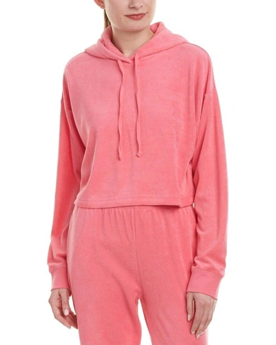 Juicy Couture Micro-terry Hooded Pullover In Pink