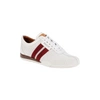 BALLY FRENZ MEN'S 6233822 WHITE PERFORATED LEATHER SNEAKERS