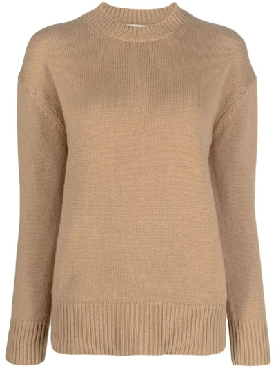 's Max Mara Crewneck Long-sleeved Jumper In Camel