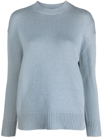 's Max Mara Rib Trim Plain Knit Sweater In Grey