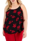 BAR III PLUS WOMENS FLORAL CAMISOLE BLOUSE