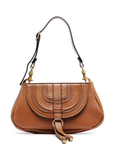 Chloé Marcie Leather Small Bag In Leather Brown