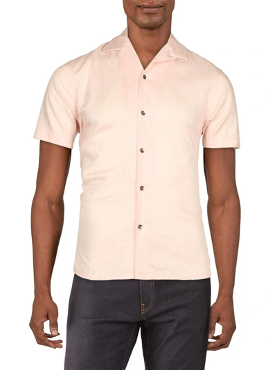 Inc Mens Textured Collared Button-down Shirt In Beige