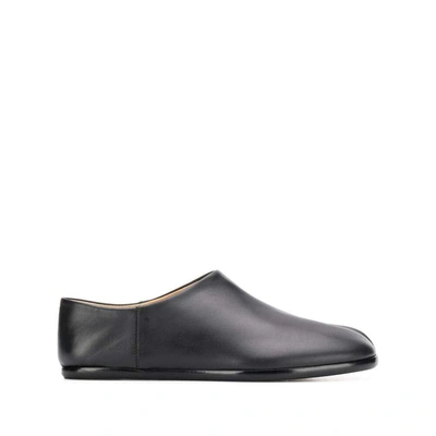 Maison Margiela Split-toe Leather Collapsible-heel Loafers In Black