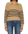 PISTOLA ARLO POLO SWEATER IN TAN/NOIR STRIPE