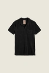 Oas Solid Terry Polo In Black