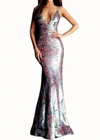 Jovani 2-tone Sequin Dress In Multi In Multi