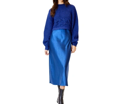 Dh New York Women's Ann Jumper & Satin Midi-dress In Blue