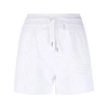 Ferragamo Gancini Pattern Drawstring Shorts In White