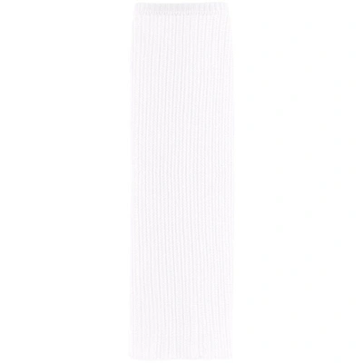Ferragamo Side-slit Knit Skirt In White