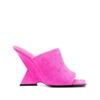 Attico Cheope Suede Mules In Pink