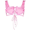 Attico Glory Ruffled Cotton Bra Top In Pink