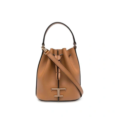 Tod's T Timeless Bucket Bag In Brown