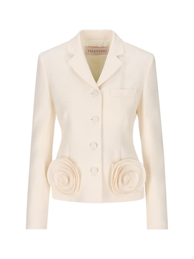 Valentino Crepe Couture Blazer In White