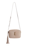 Saint Laurent Lou Leather Camera Bag In Greyish Brown