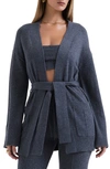 House Of Cb Alaia Wrap Cardigan In Grey Melange