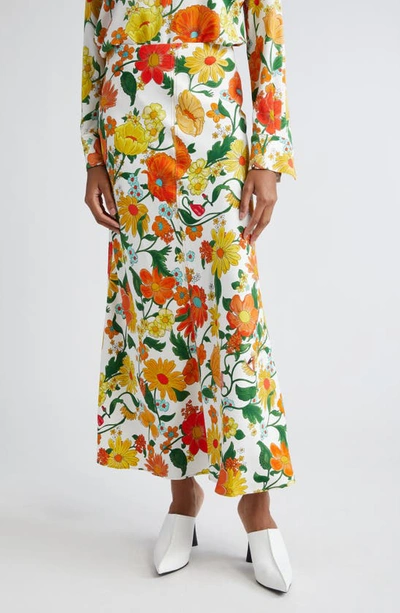 STELLA MCCARTNEY FLORA PRINT MIDI SKIRT