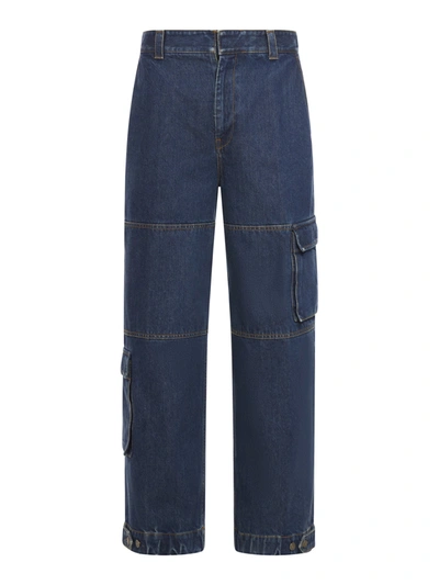 GUCCI DENIM PANTS WITH GUCCI LABEL