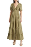 CHARLES HENRY RUCHED TIERED DRESS