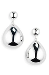 Lie Studio The Julie Drop Earrings In Silver