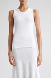 Partow Vera Ribbed-knit Tank In White