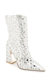 Azalea Wang Agave Embellished Pointed Toe Bootie In Silver