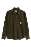 Carhartt Flint Corduroy Button-up Shirt In Plant