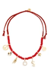 Venessa Arizaga Ruby Sparkle Charm Necklace In Ruby