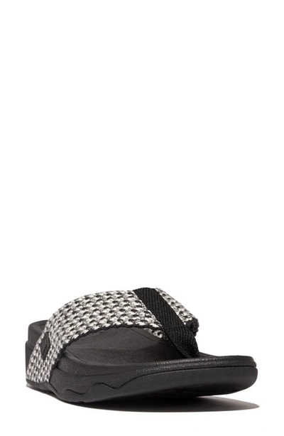 Fitflop Flowmotion Wedge Flip Flop In Black