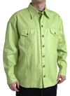 DOLCE & GABBANA GREEN COTTON COLLARED BUTTON DOWN SHIRT